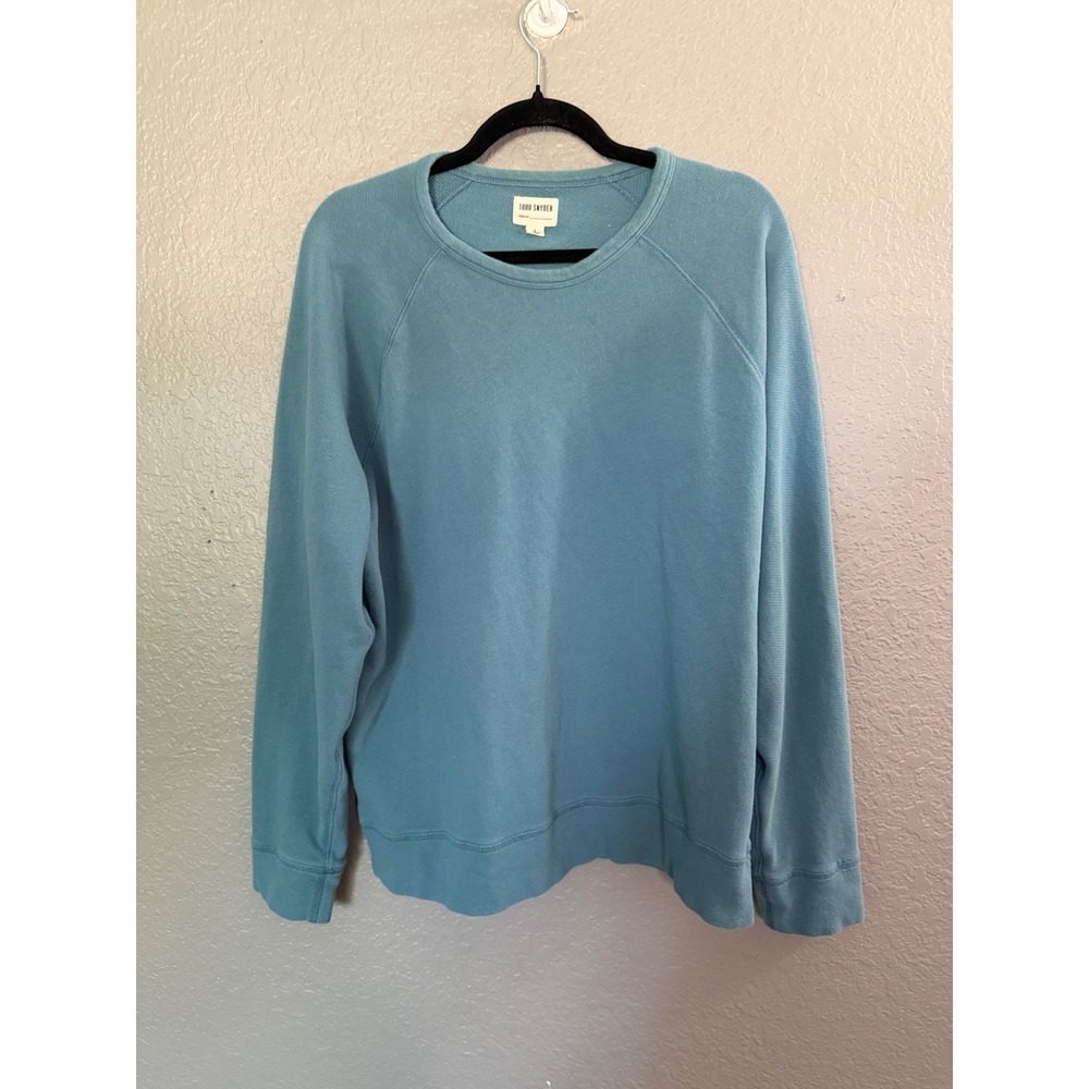 Todd Snyder Issued By Blue French Terry Crewneck Sweatshirt Mens L Light